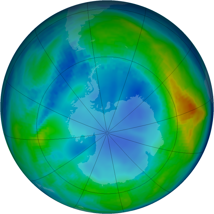 Antarctic ozone map for 12 May 1986
